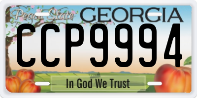 GA license plate CCP9994