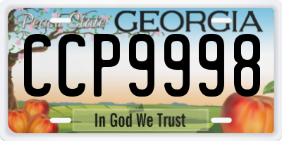 GA license plate CCP9998