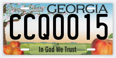 GA license plate CCQ0015