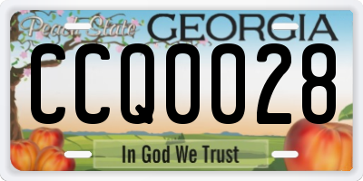 GA license plate CCQ0028