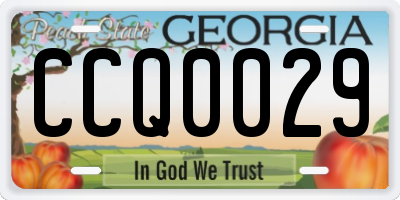 GA license plate CCQ0029