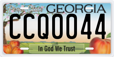 GA license plate CCQ0044