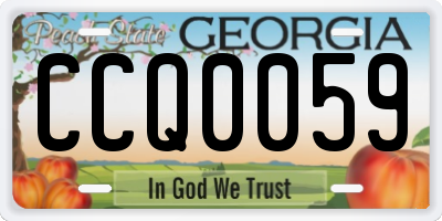 GA license plate CCQ0059