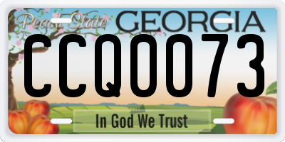 GA license plate CCQ0073