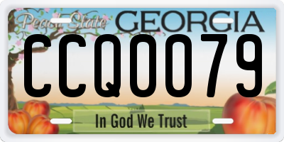 GA license plate CCQ0079