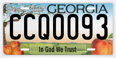 GA license plate CCQ0093