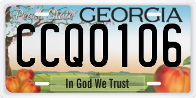 GA license plate CCQ0106