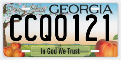 GA license plate CCQ0121