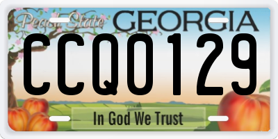 GA license plate CCQ0129