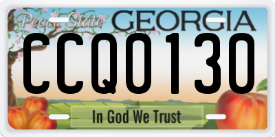 GA license plate CCQ0130