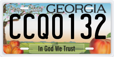 GA license plate CCQ0132