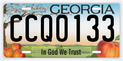 GA license plate CCQ0133