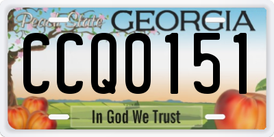 GA license plate CCQ0151