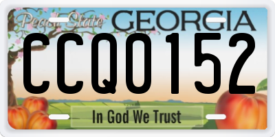 GA license plate CCQ0152