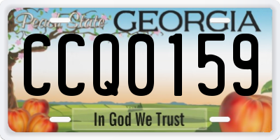 GA license plate CCQ0159