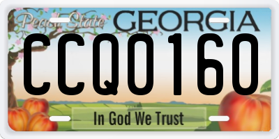 GA license plate CCQ0160
