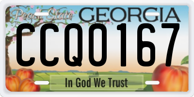 GA license plate CCQ0167
