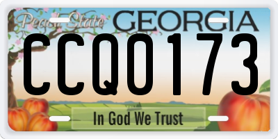 GA license plate CCQ0173