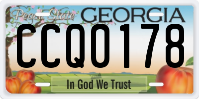 GA license plate CCQ0178