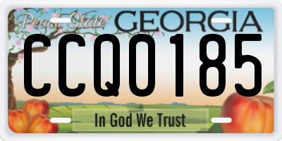 GA license plate CCQ0185