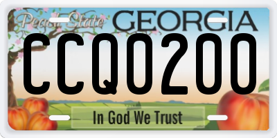 GA license plate CCQ0200