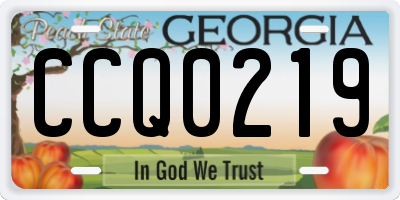 GA license plate CCQ0219