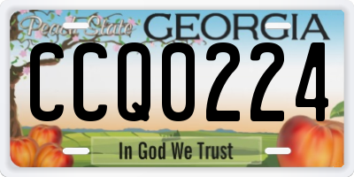 GA license plate CCQ0224