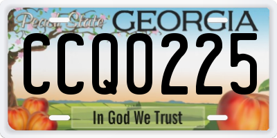 GA license plate CCQ0225
