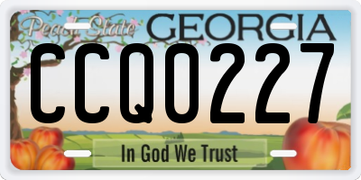 GA license plate CCQ0227