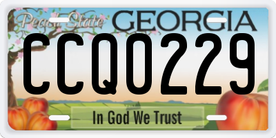 GA license plate CCQ0229