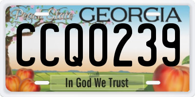 GA license plate CCQ0239