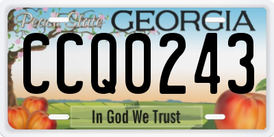 GA license plate CCQ0243
