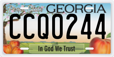 GA license plate CCQ0244