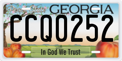 GA license plate CCQ0252