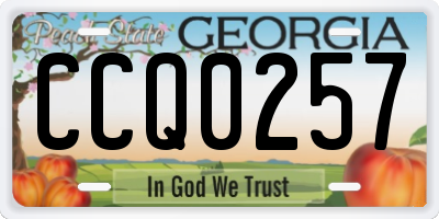 GA license plate CCQ0257