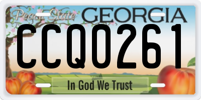 GA license plate CCQ0261