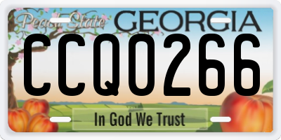 GA license plate CCQ0266
