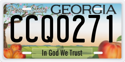 GA license plate CCQ0271