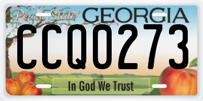 GA license plate CCQ0273