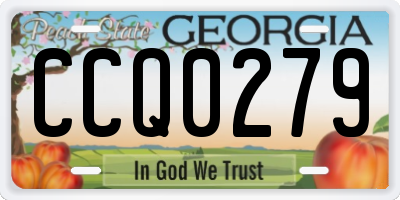 GA license plate CCQ0279
