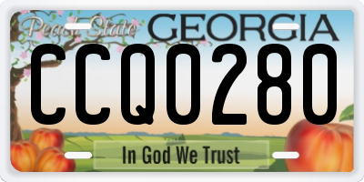GA license plate CCQ0280