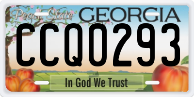 GA license plate CCQ0293