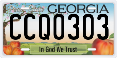 GA license plate CCQ0303