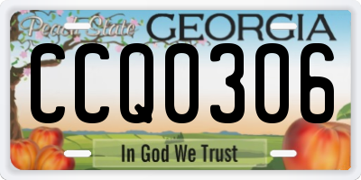 GA license plate CCQ0306
