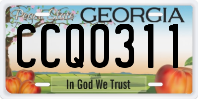 GA license plate CCQ0311