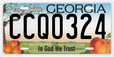 GA license plate CCQ0324