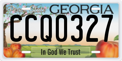 GA license plate CCQ0327
