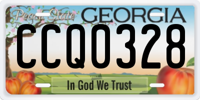 GA license plate CCQ0328