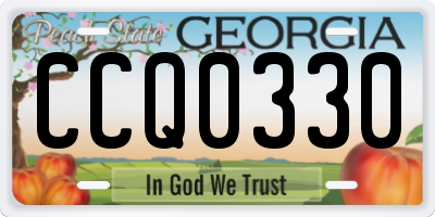 GA license plate CCQ0330