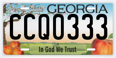 GA license plate CCQ0333